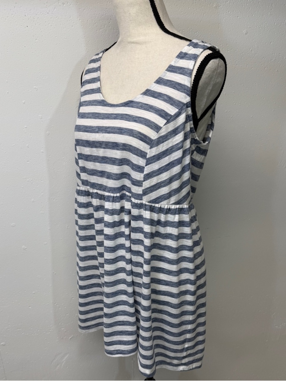 Striped Sleeveless Swing Tank tunic- Blue & White stripes maternity - Picture 6 of 9